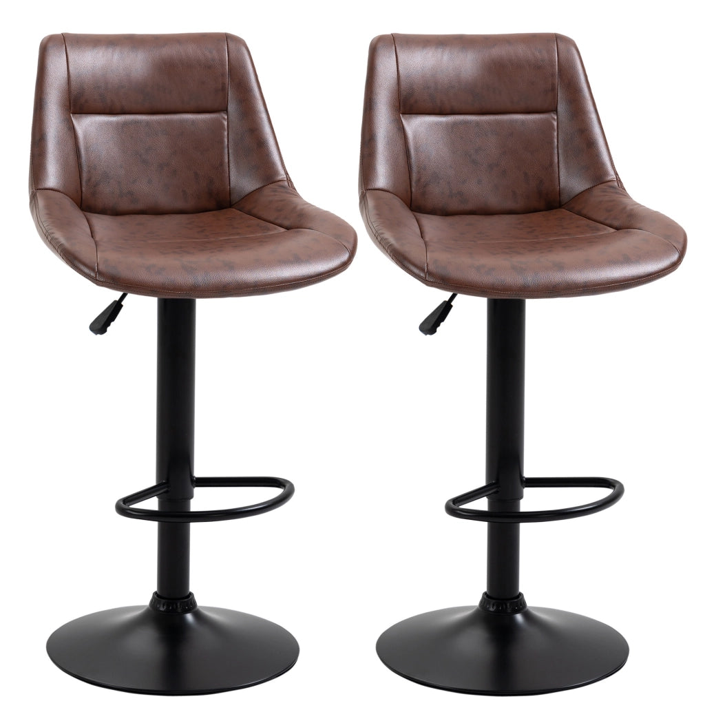 set di 2 sgabelli da bar 46,5x50x108 cm marroni - girevoli e regolabili
