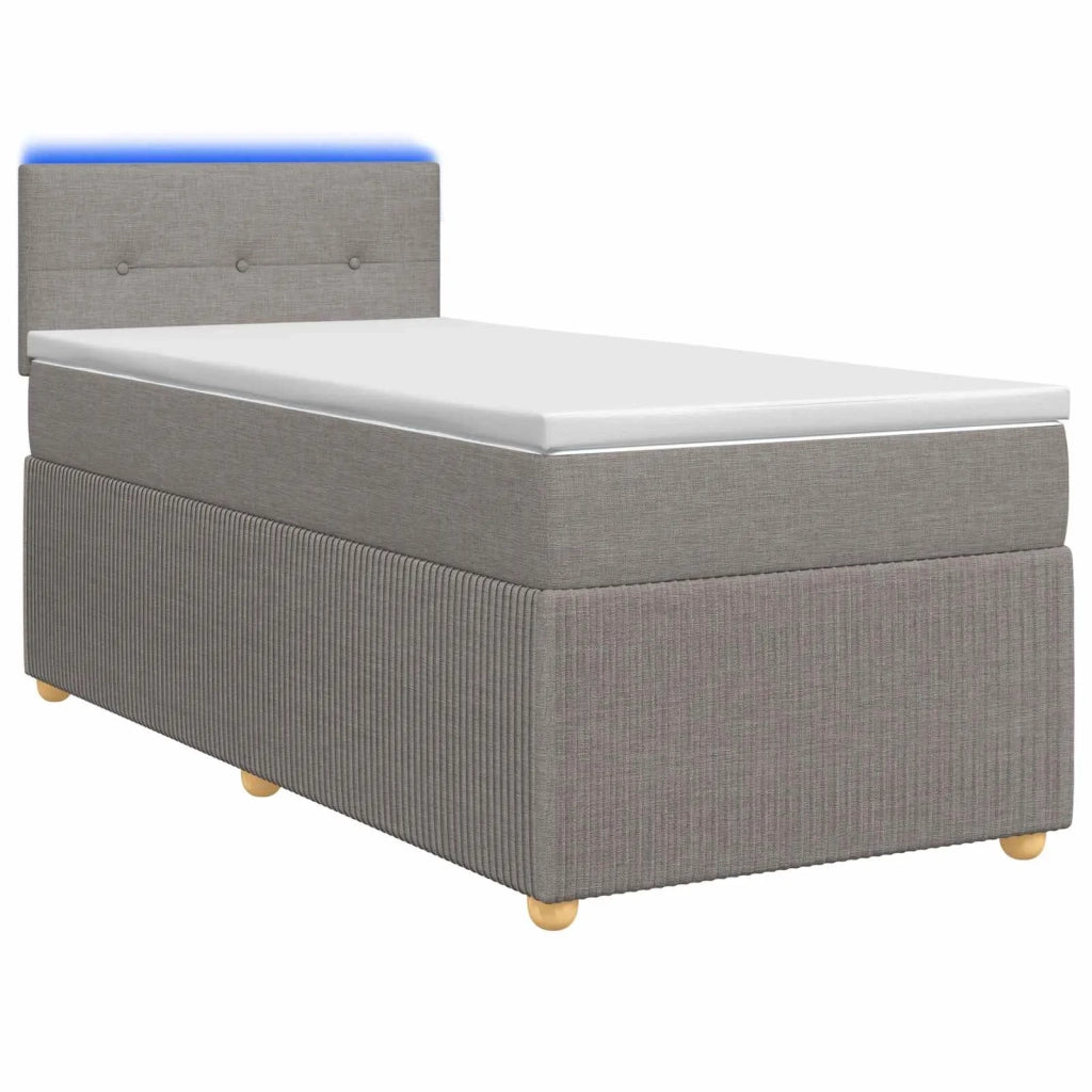 Letto box spring con materasso Tortora 80 x 200 cm Tessuto 3452803