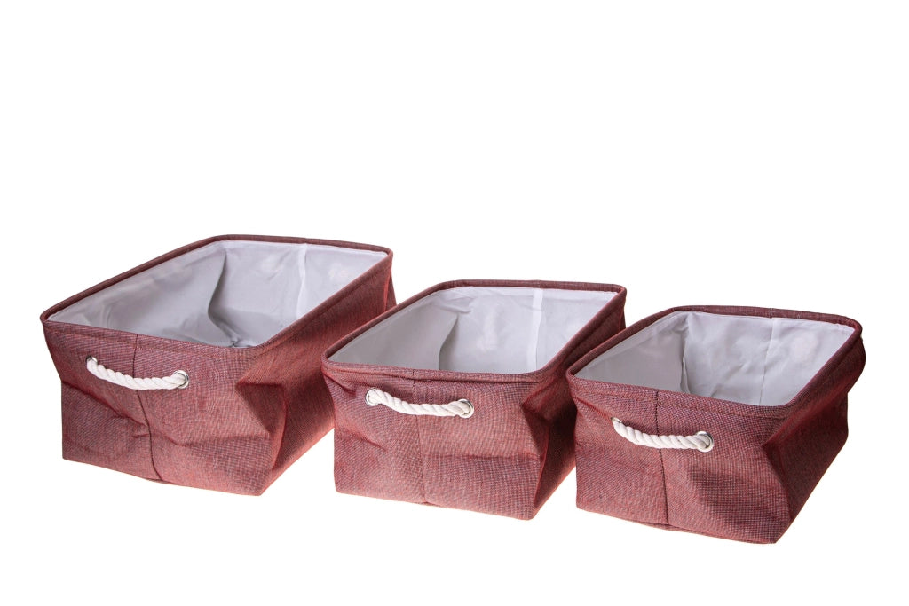 Set 3 Contenitori in Tessuto 45 cm