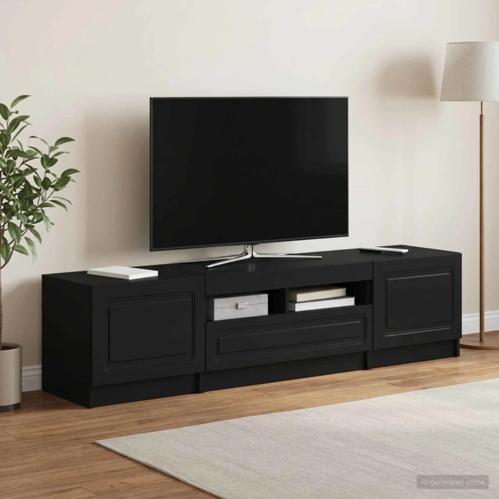 Mobile TV LED UTRECHT 3 pz Nero Legno ingegnerizzato 3417000
