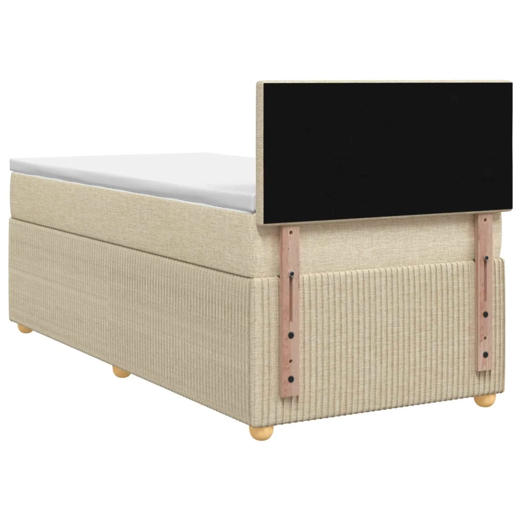 Letto box spring con materasso Crema 80 x 200 cm Tessuto 3452804