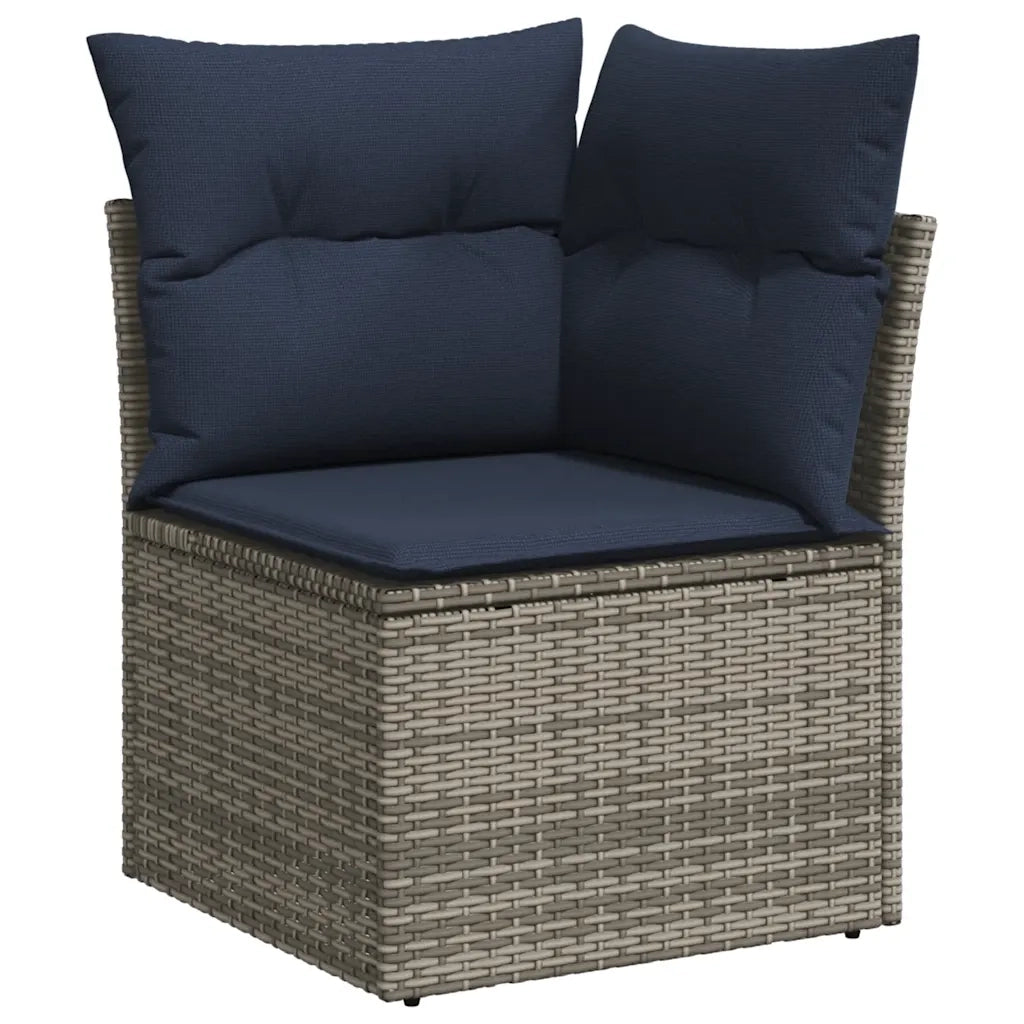 Set Divani da Giardino 14 pz con Cuscini Grigio in Polyrattan 3228175