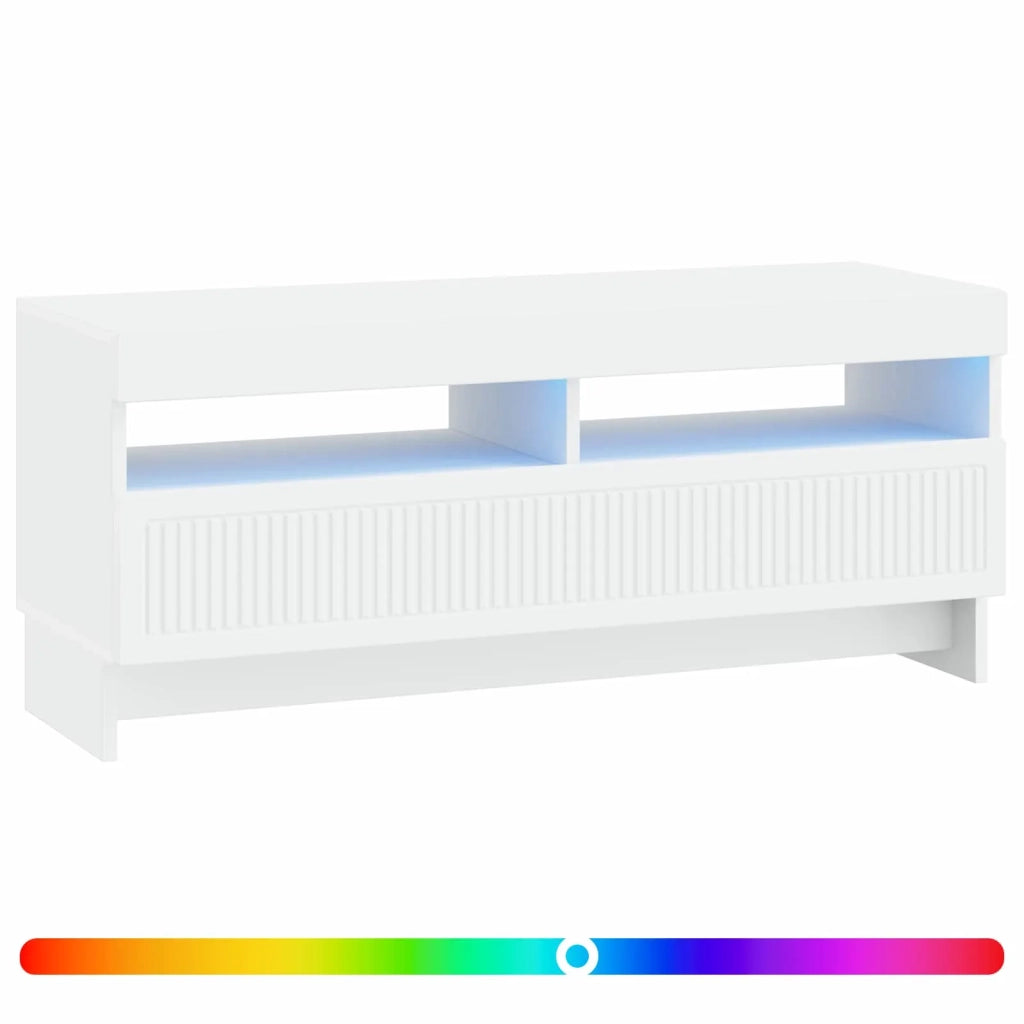 Mobile TV LED EDE 100 x 35 x 43 cm Bianco Legno ingegnerizzato 896105