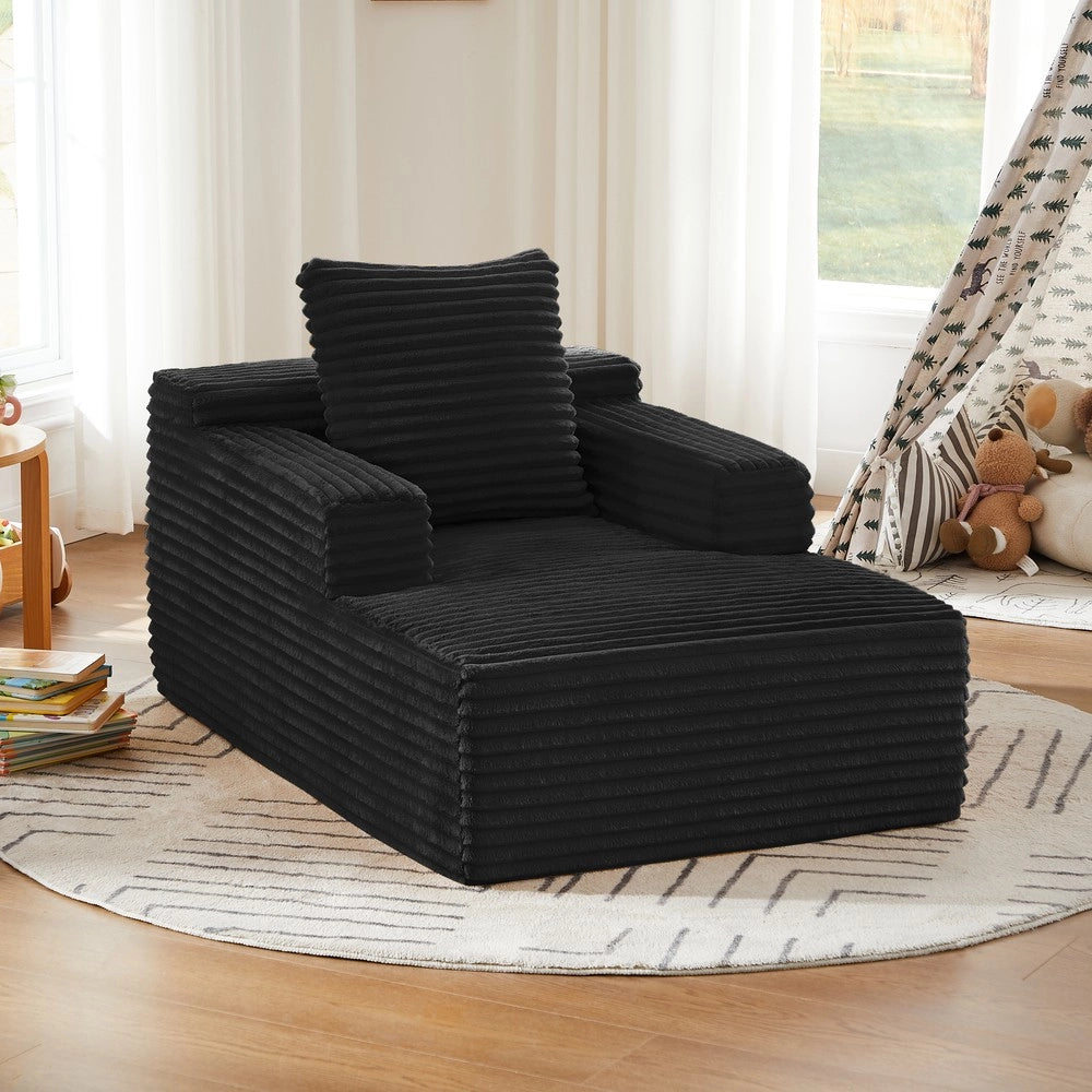 Divano letto Chaise Longue ¨C Minimal ¨C Tessuto velluto grigio, 3 posti
