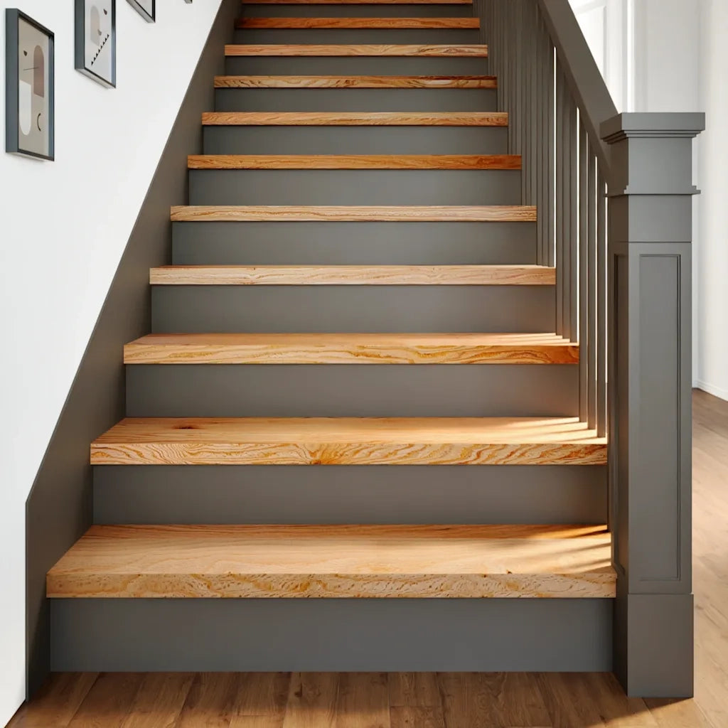 Gradini 2 pz | Tappetini per scale autoadesivi Marrone Chiaro 100x25x2 cm Legno Massello Rovere
