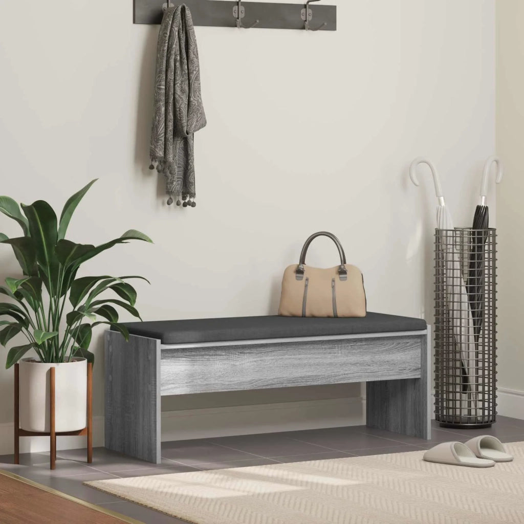 Panca per ingresso con cuscino Grigio Sonoma 103 x 38 x 40 cm 891565