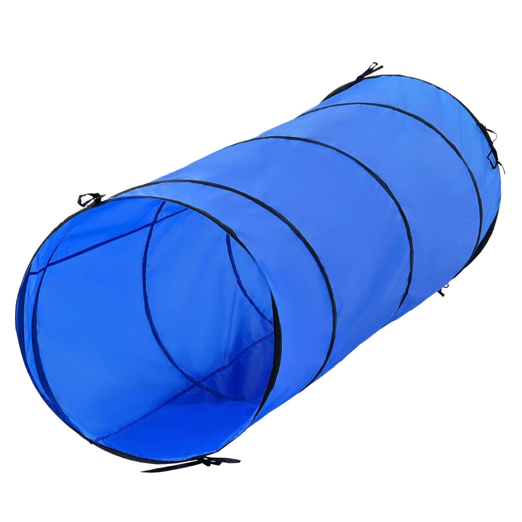 Set 5 Pezzi Attrezzatura Addestramento Agilità Cani HC-ZAG08 in PVC Percorso a Ostacoli con Tunnel e Anello Salto Regolabile Portatile per Giardino