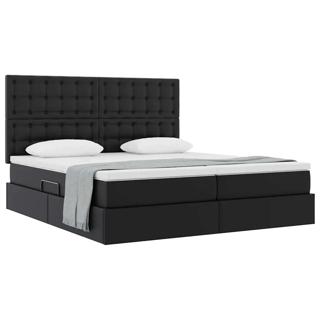 Letto con contenitore e materasso Nero 180 x 200 cm 3372177