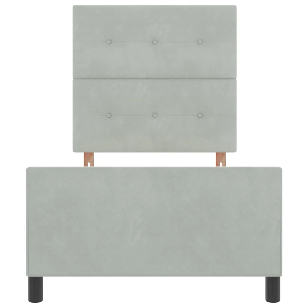 Letto a molle con testiera Grigio chiaro 80 x 200 cm Velluto 3344903