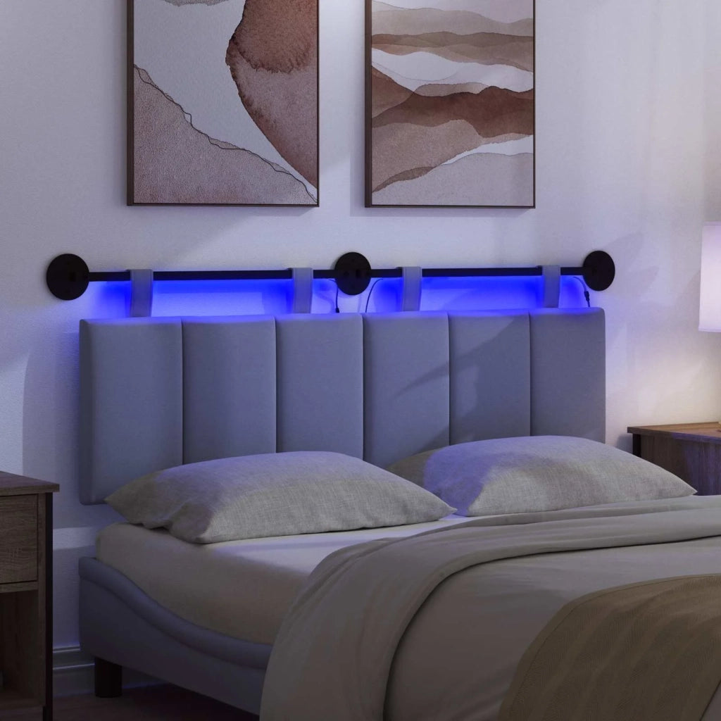 Testiera | Testata sospesa Con luce LED Blu jeans Tessuto