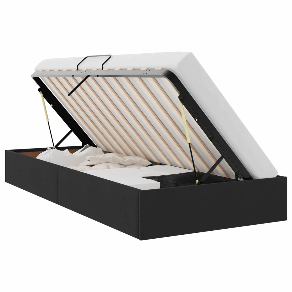 Letto ottomano con archiviazione Nero 100 x 200 cm Velluto 3442864