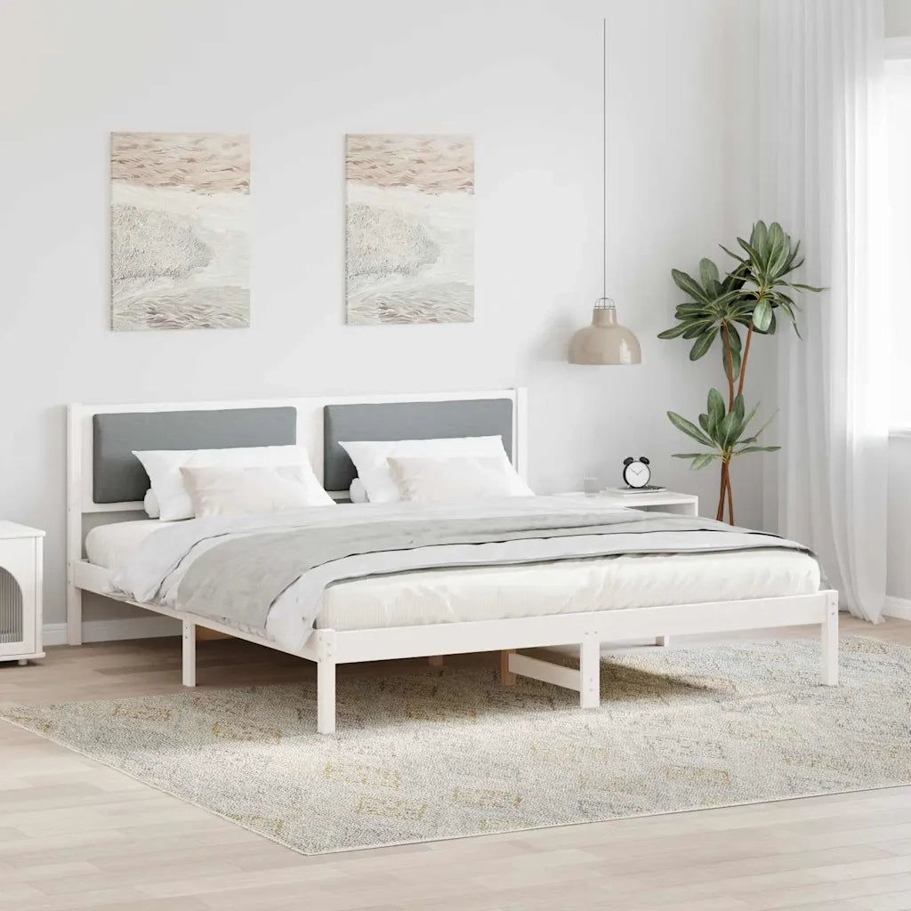 Letto matrimoniale | Letto per adulti | Struttura del letto Grigio chiaro 200 x 200 cm Pino massello
