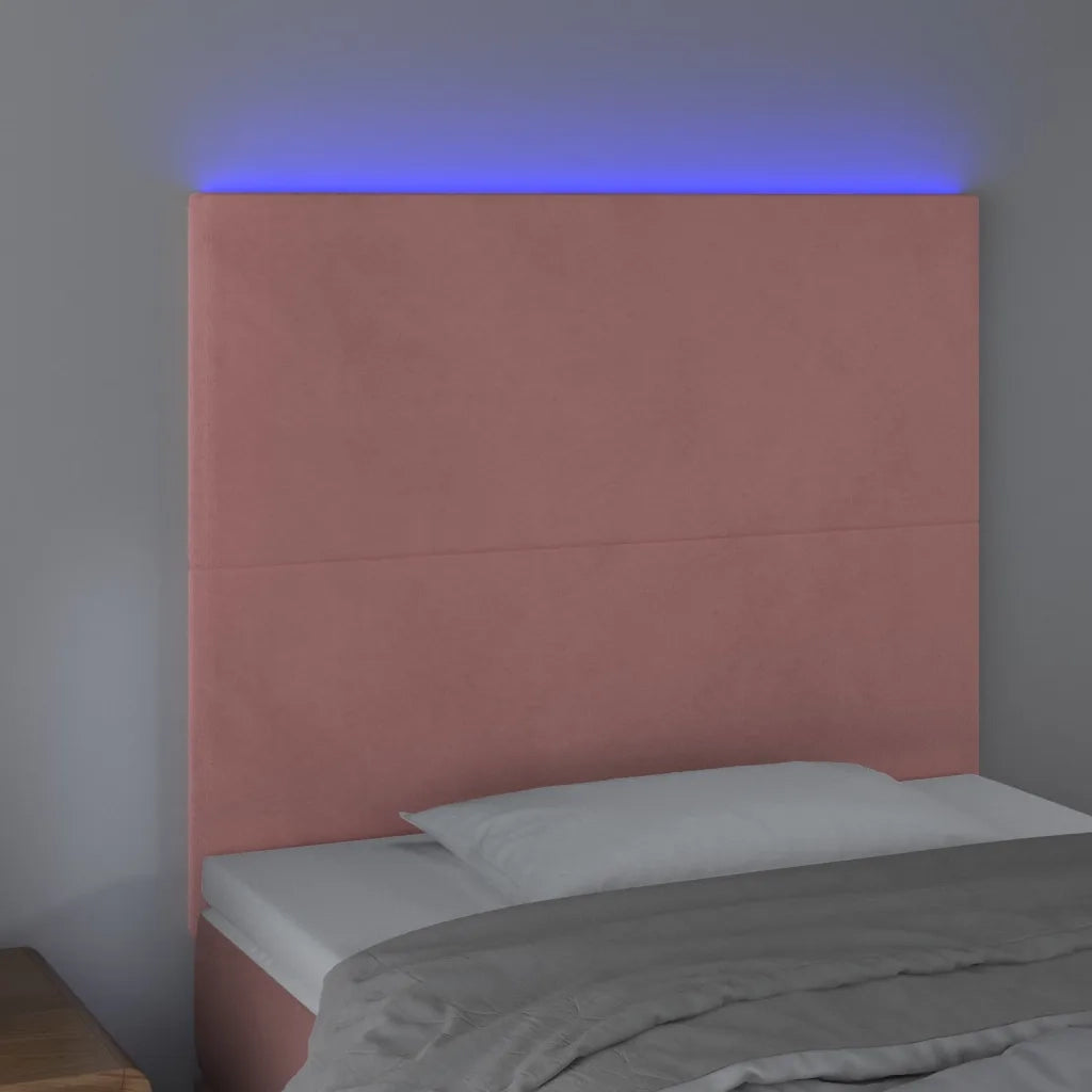 Testiera | Testata a LED Rosa 80x5x118/128 cm in Velluto