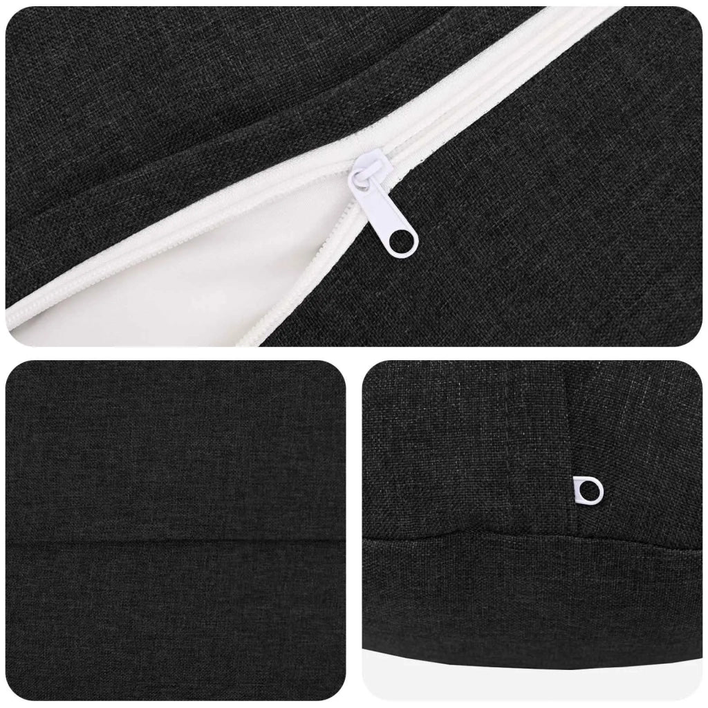Cuscino con cuscino HEERLEN 2 pz Nero Tessuto 929309