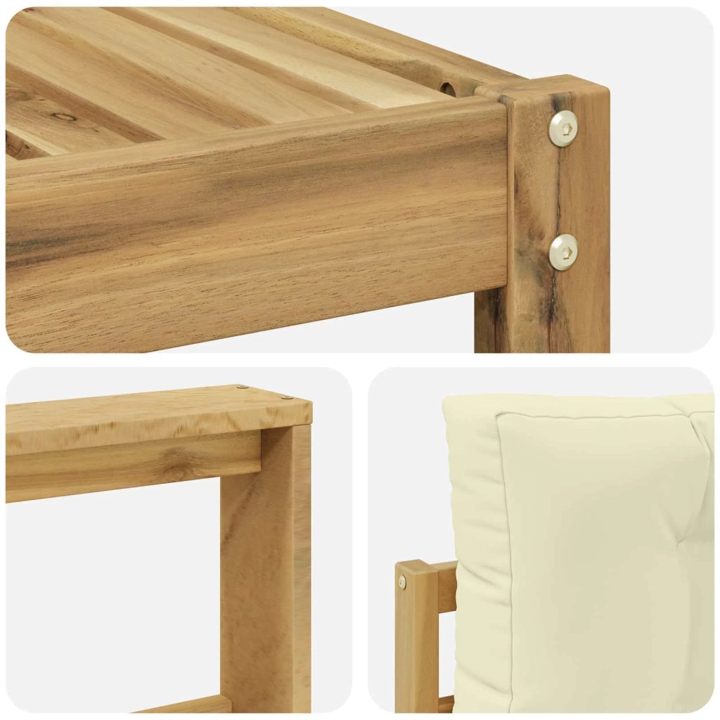Set di divani da esterno 6 pz Bianco e Crema Poliestere 3386344