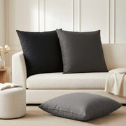 Cuscino con cuscino HEERLEN 2 pz Nero Tessuto 928497