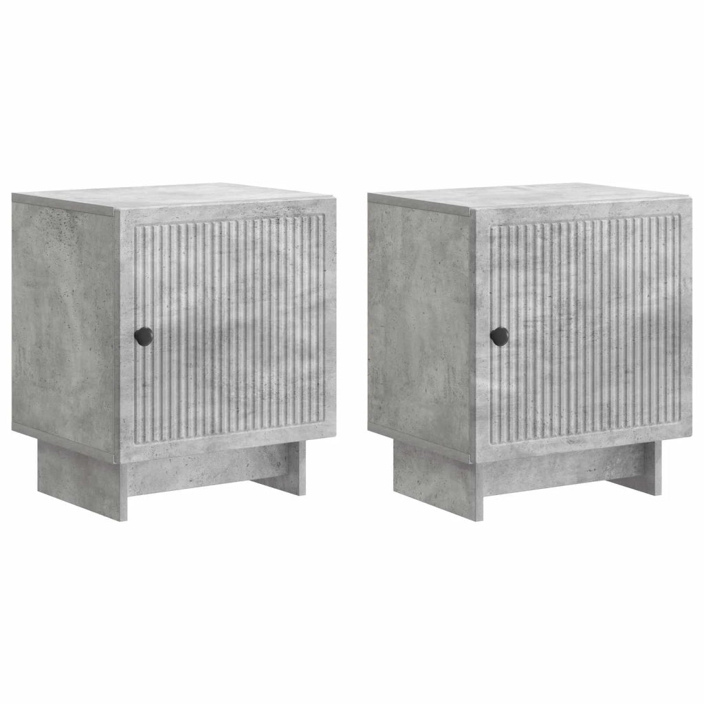 Armadio da Notte 2 pz Grigio Cemento 43 x 34,5 x 50 cm 893882