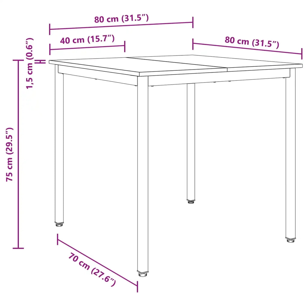 Tavoli da pranzo 80 x 80 x 75 cm Legno ingegnerizzato Quadrato 892629