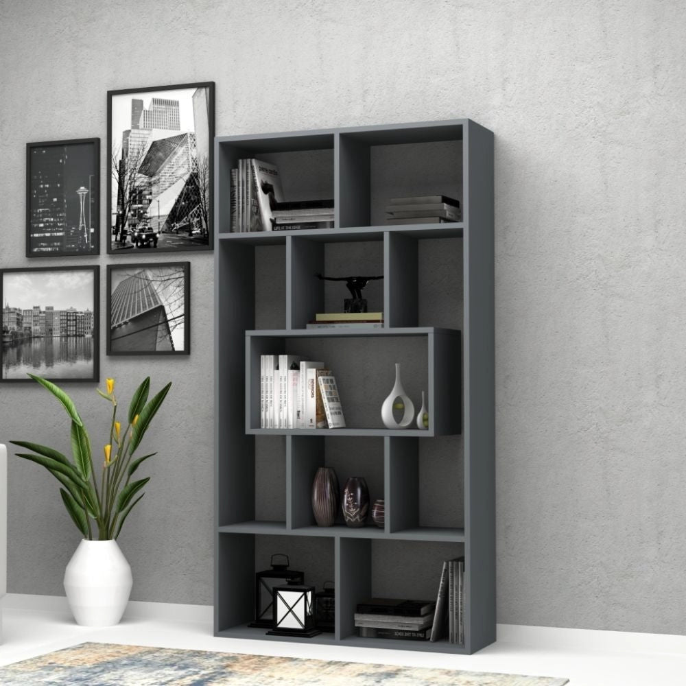 Libreria Face  90x30x170 cm grigio cemento