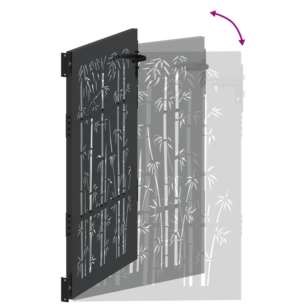 Cancello da giardino con blocco Nero 85 x 125 cm 42015870