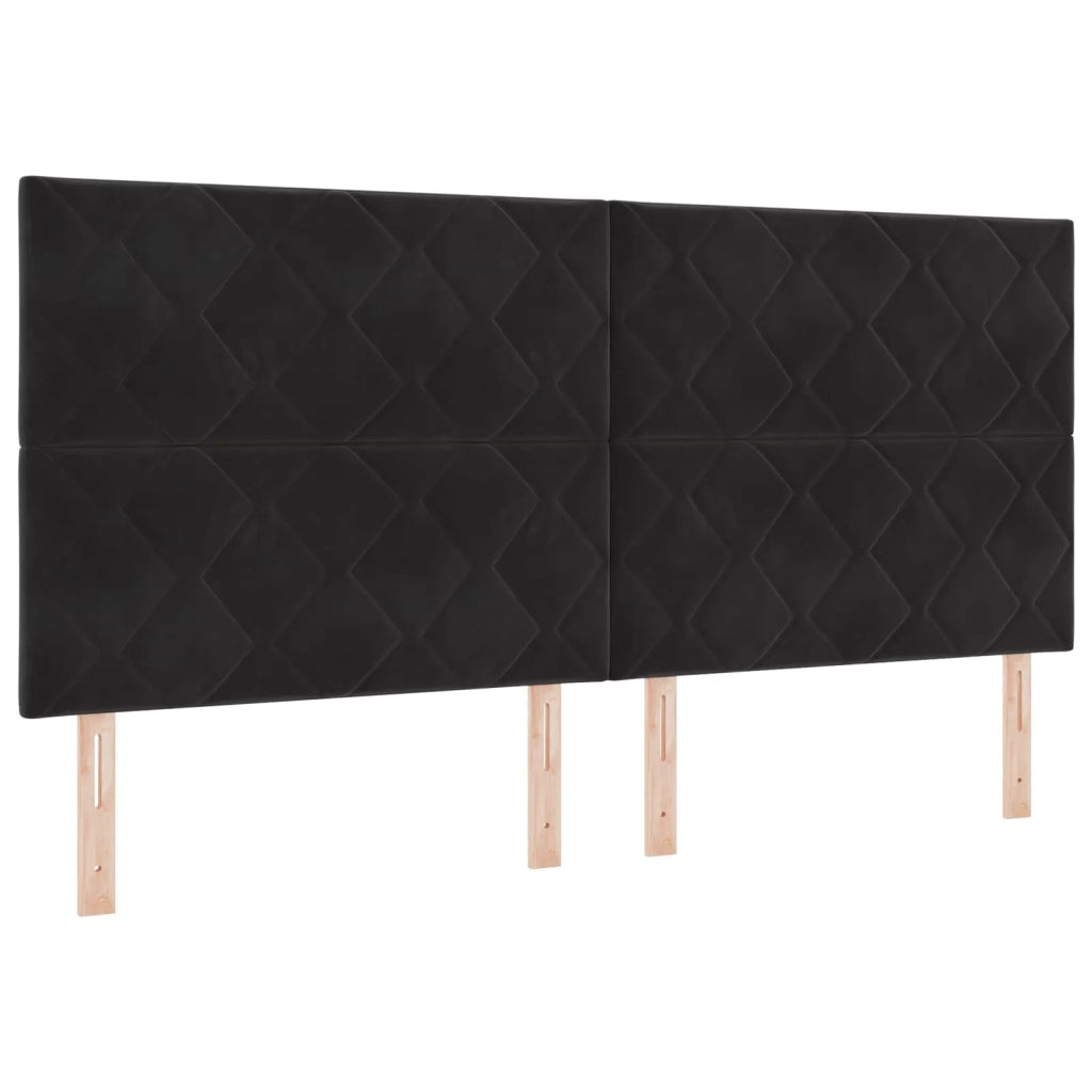 Letto con Contenitore con testiera Nero 200 x 200 cm Velluto 3459845