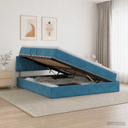Letto con Contenitore Blu Scuro 180 x 200 cm Velluto 3458767