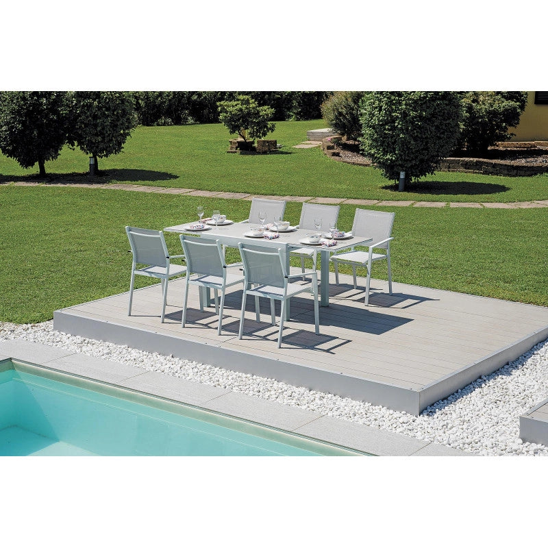 Sedia Zara Alluminio Bianco Text Grigio Chiaro Moia