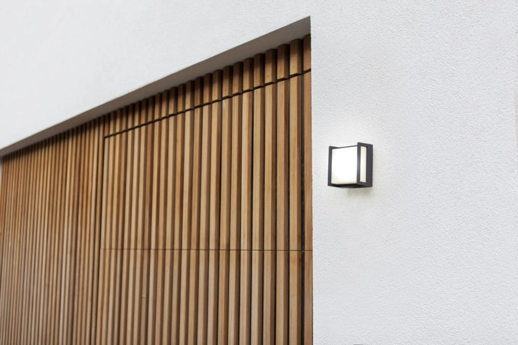 Applique esterna QUBO grigia LED 9,5W 4000K Lutec