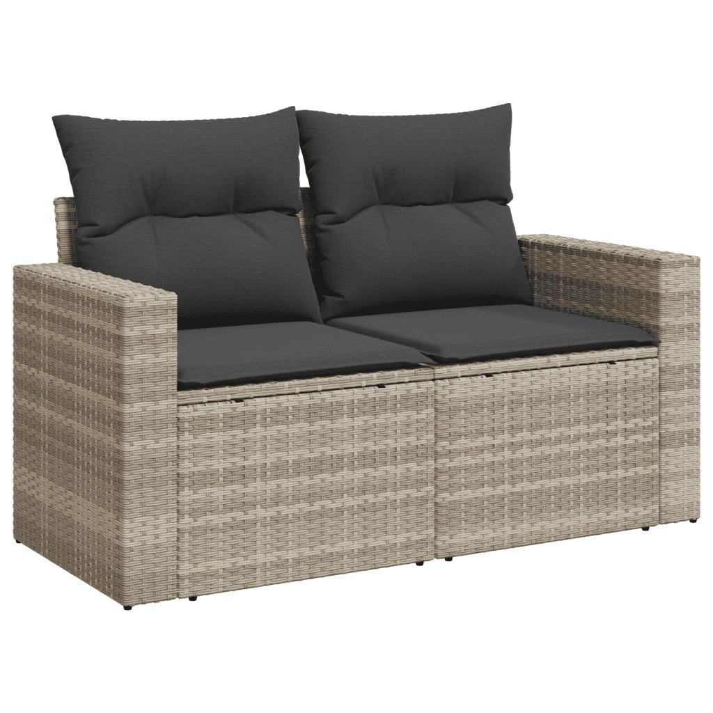 Set Divano da Giardino 8pz con Cuscini Grigio Chiaro Polyrattan 3219212