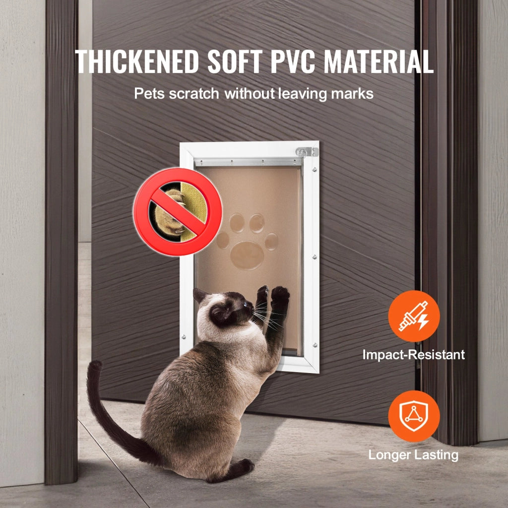 Sportello di Ricambio in PVC per Porta Animali Domestici CWM-S Flap Magnetico Resistente Intemperie 133,4 x 206,4 mm
