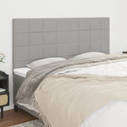 Testiera-Testata Decorativa Grigio Chiaro 160x5x118/128 cm Tessuto 851285