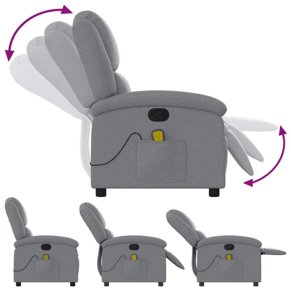 Massage Chair, Light Grey Fabric