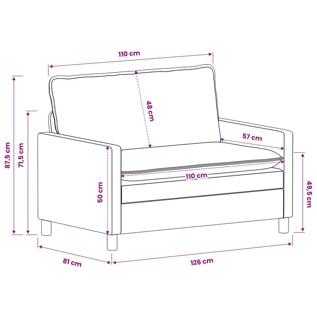 Set di divani 2 pcs Crema Poliestere 3417054