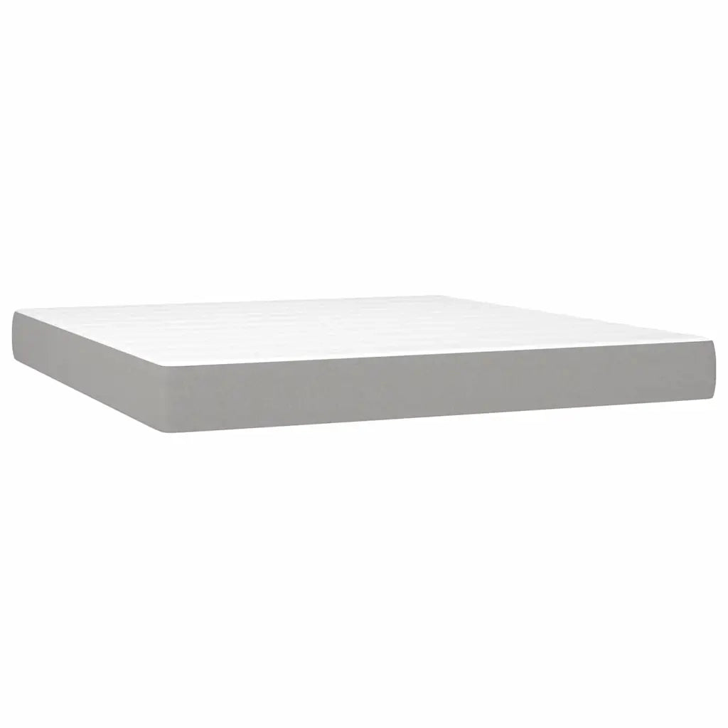 Letto a Molle Materasso e LED Grigio Chiaro 160x200 cm Tessuto 3133165