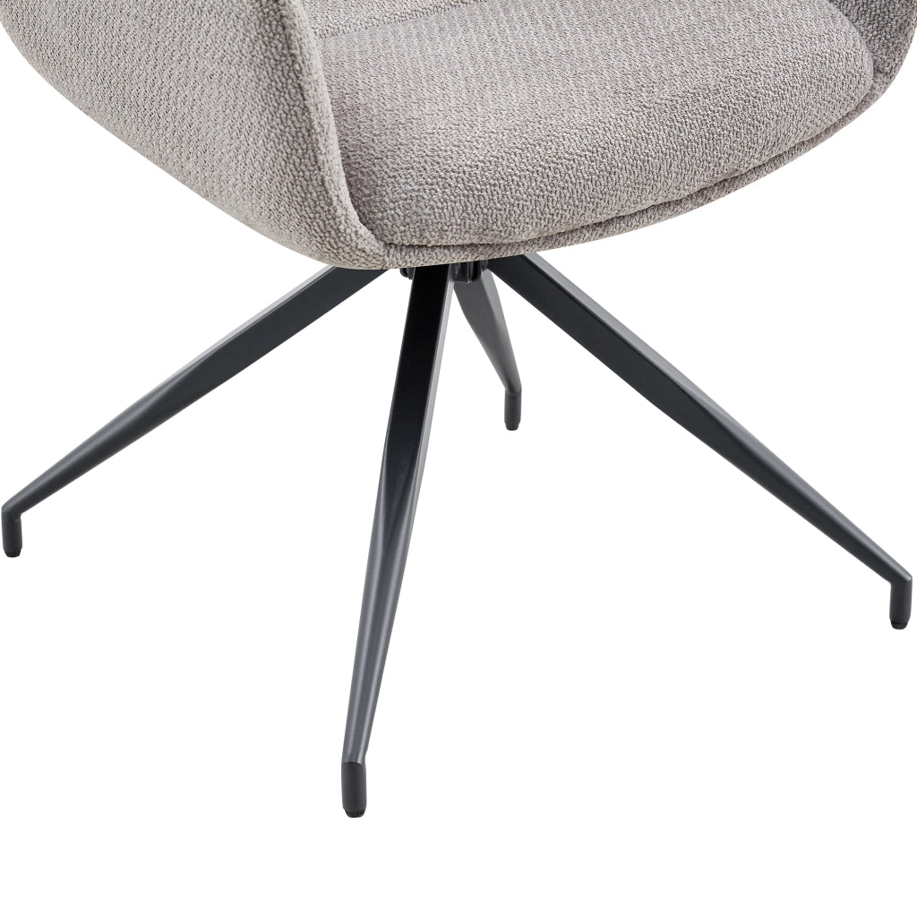 Sedia girevole 360° con braccioli in tessuto e metallo nero e grigio