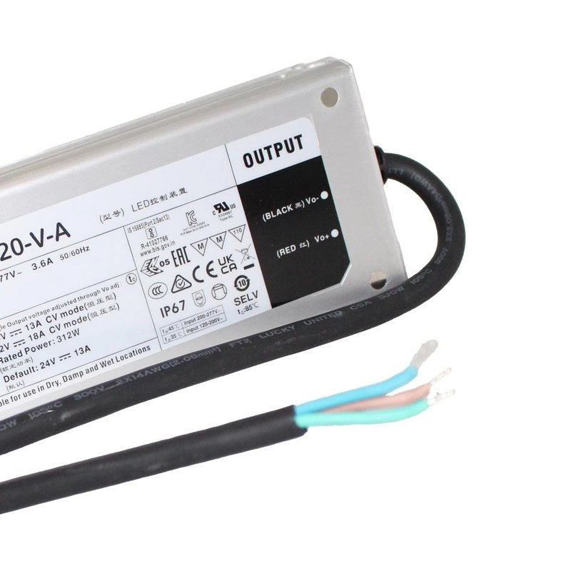MW MEAN WELL XLG-320-V-A Alimentatore Led Driver 24V 13A 312W 12V 18A 216W IP67 Input 220V e 110V