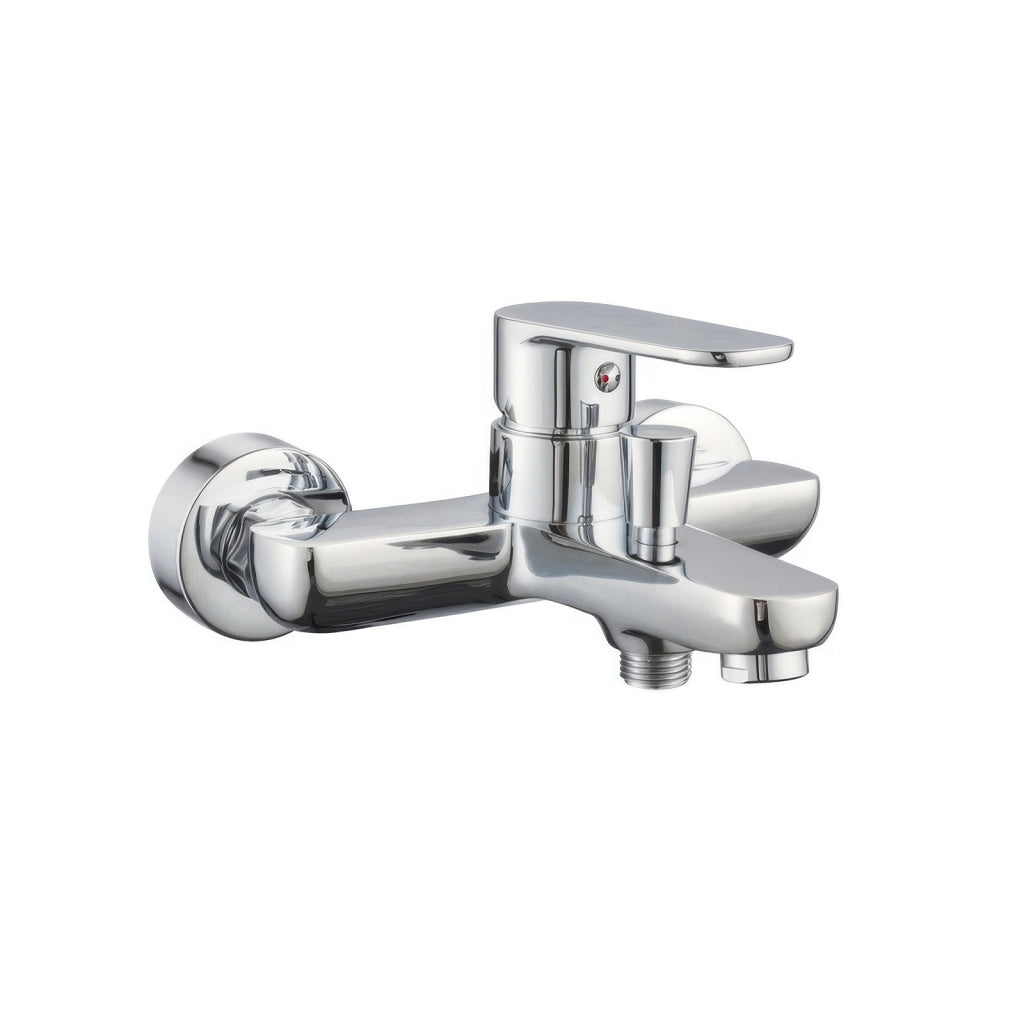 Gruppo Vasca Esterno Serie Aqua Monocomando in Ottone Cromato con Doccia