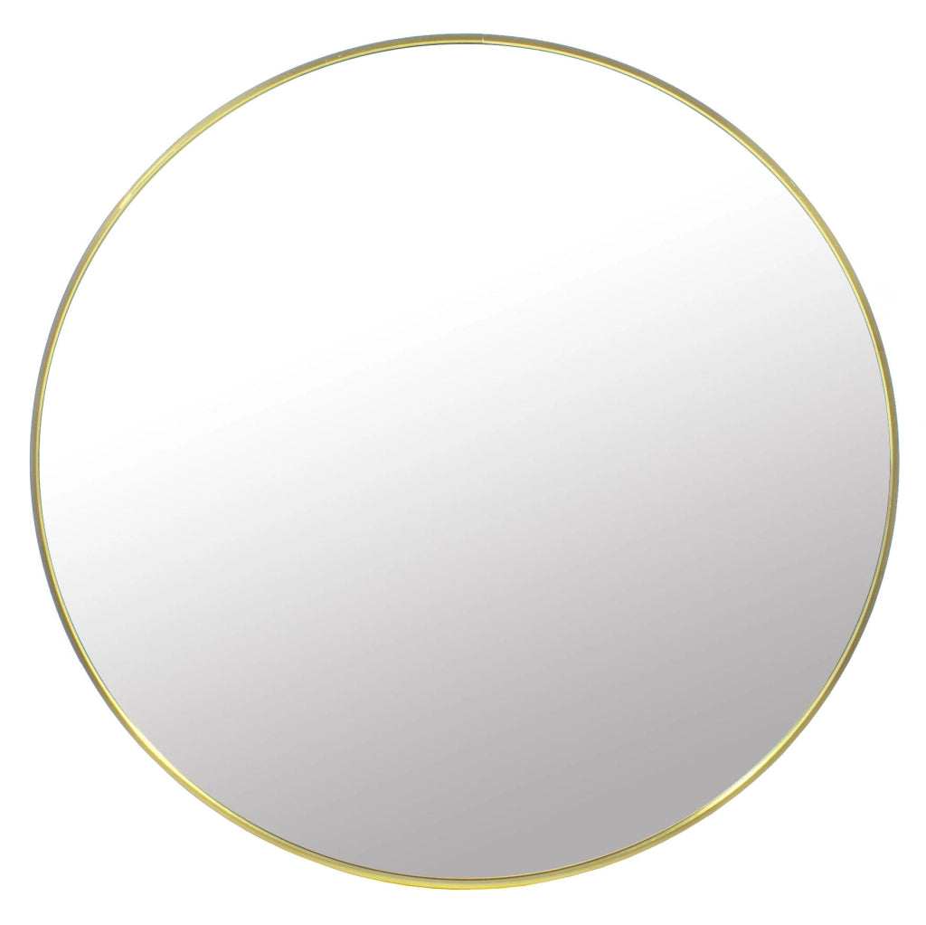 Specchio da parete in metallo con cornice dorata rotonda Valora MIRROR 70CM