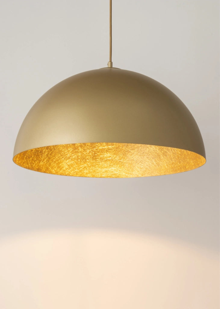 Lampada a sospensione Sfera Ø90 cupola oro E27 Sigma