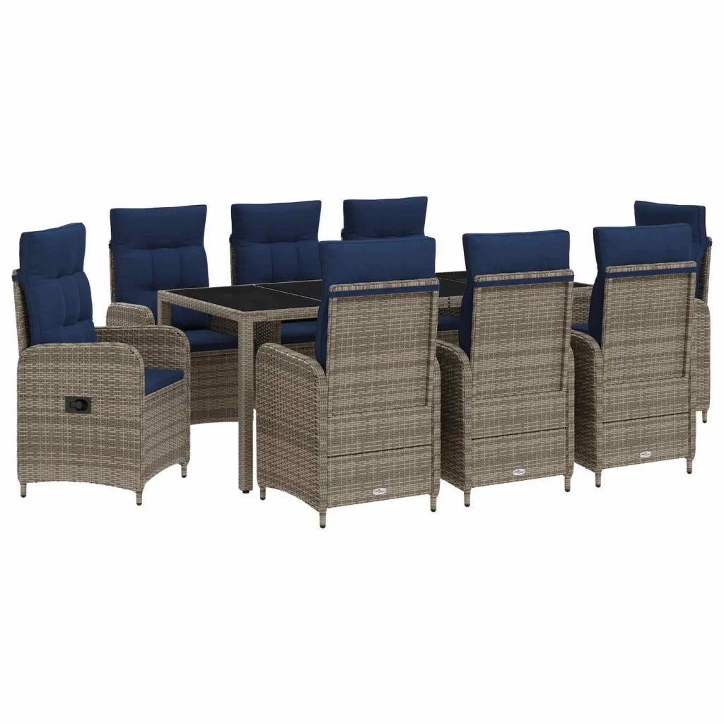 Set da pranzo per esterni 9 pz polyrattan 3422333