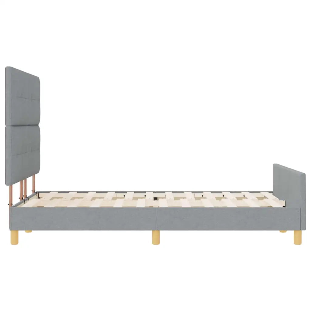 Letto matrimoniale | Letto per adulti | Struttura del letto Grigio chiaro 140 x 190 cm Tessuto