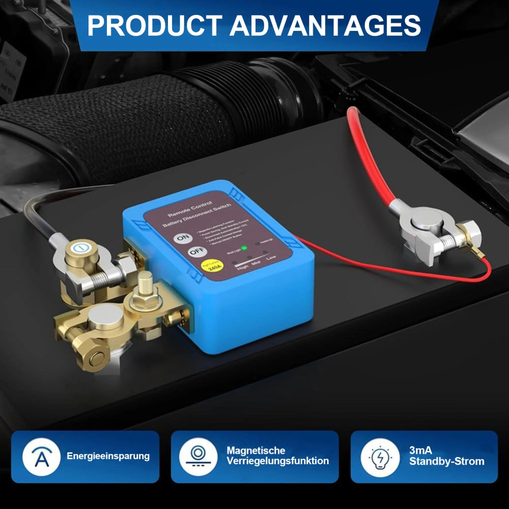 Interruttore stacca batteria auto 6-30 V con 2 telecomandi