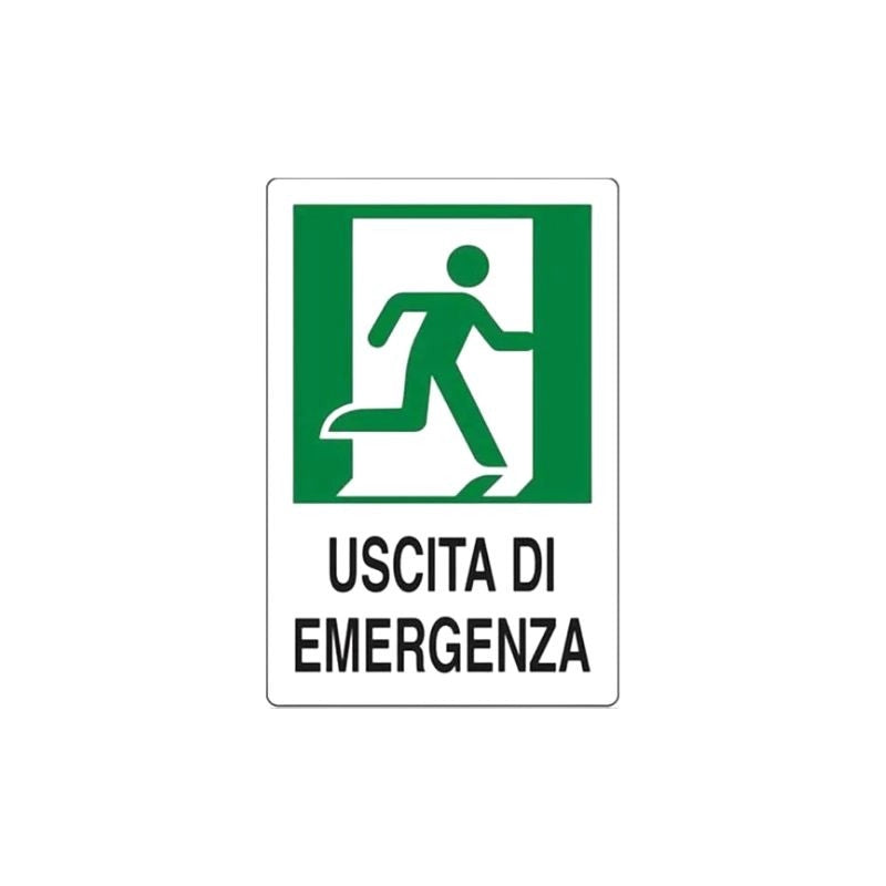 Cartello uscita di emergenza a destra cm 20X30