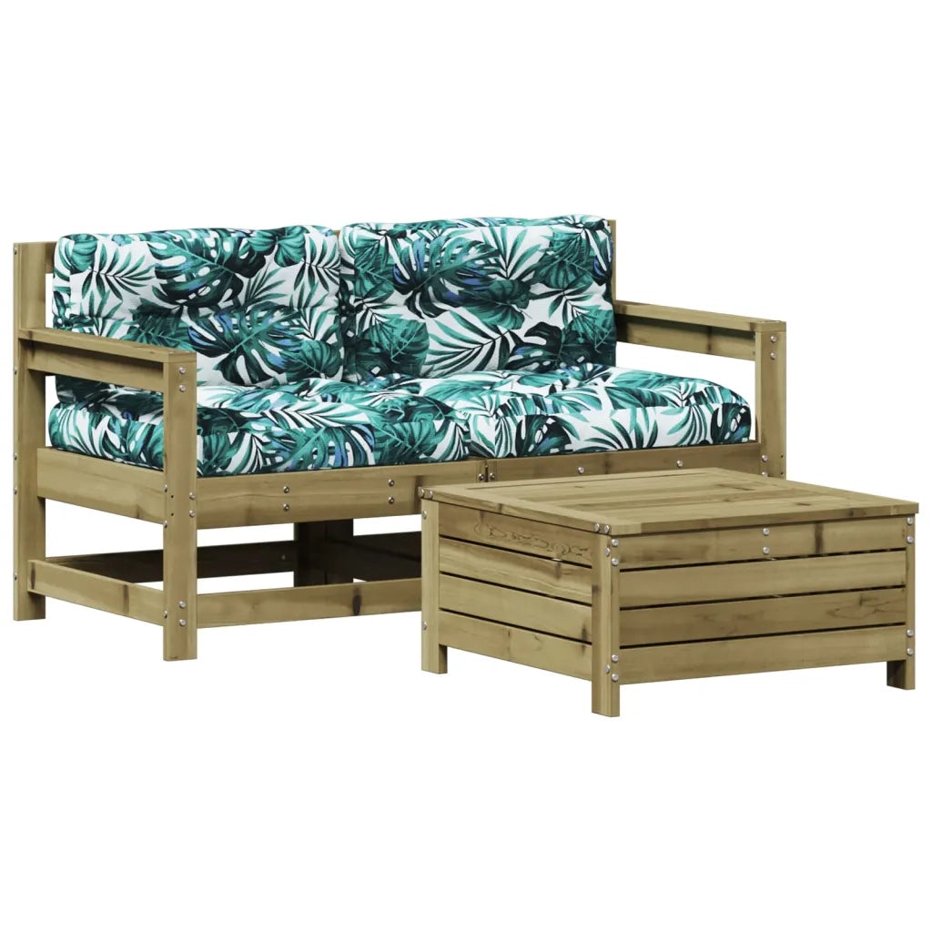 Set Divani da Giardino 3pz con Cuscini Legno Impregnato di Pino 3250767