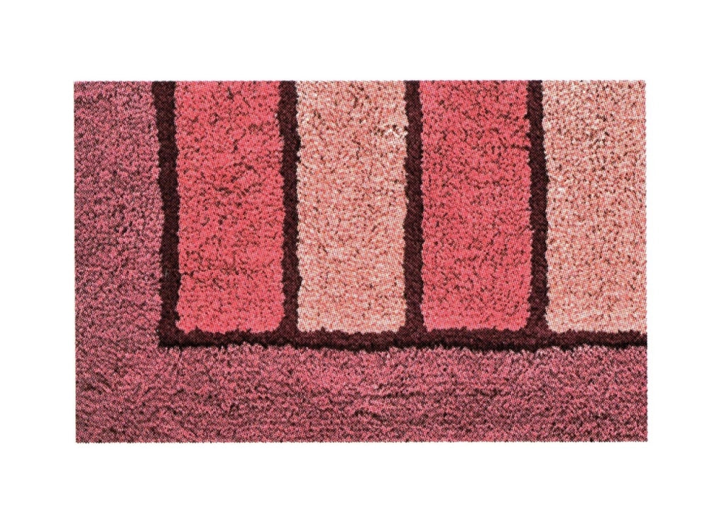 Tappeto Da Bagno Antiscivolo Disegno Line Colore Rosa - 65x130 - Rosa