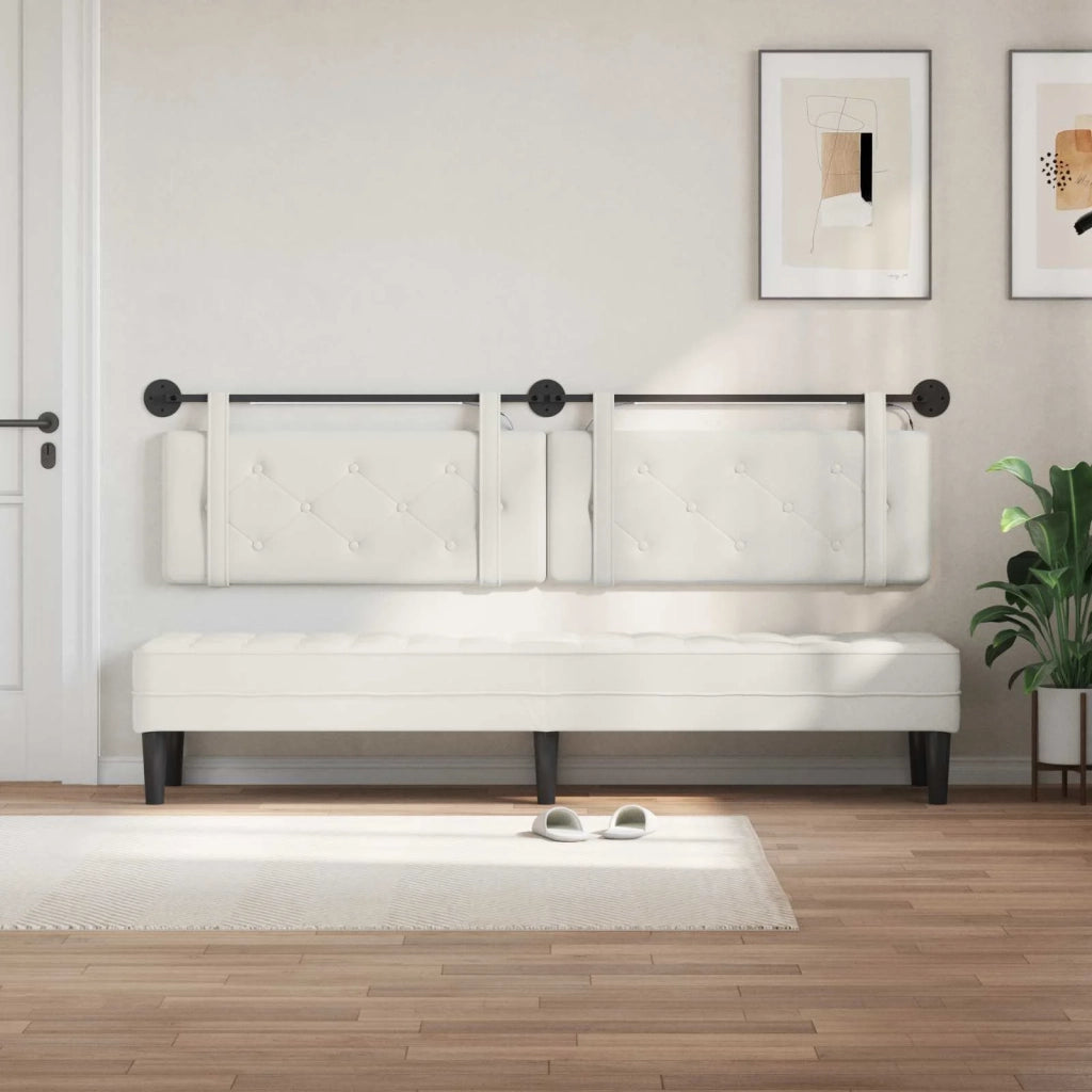 Testiera | Testata sospesa Con luce LED Bianco Similpelle