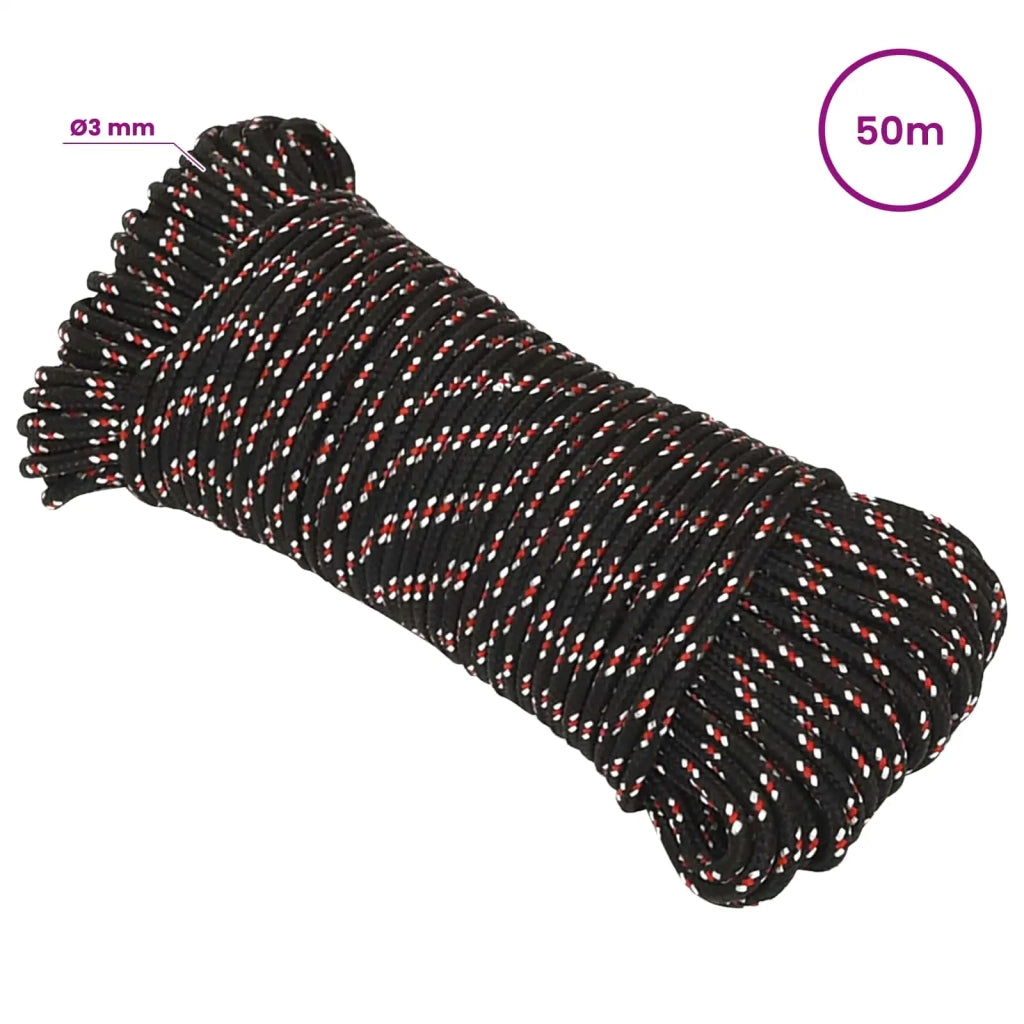 Corda multiuso 3 mm 50 m Nero e Rosso PP 67,5 kg Carico massimo 3473310