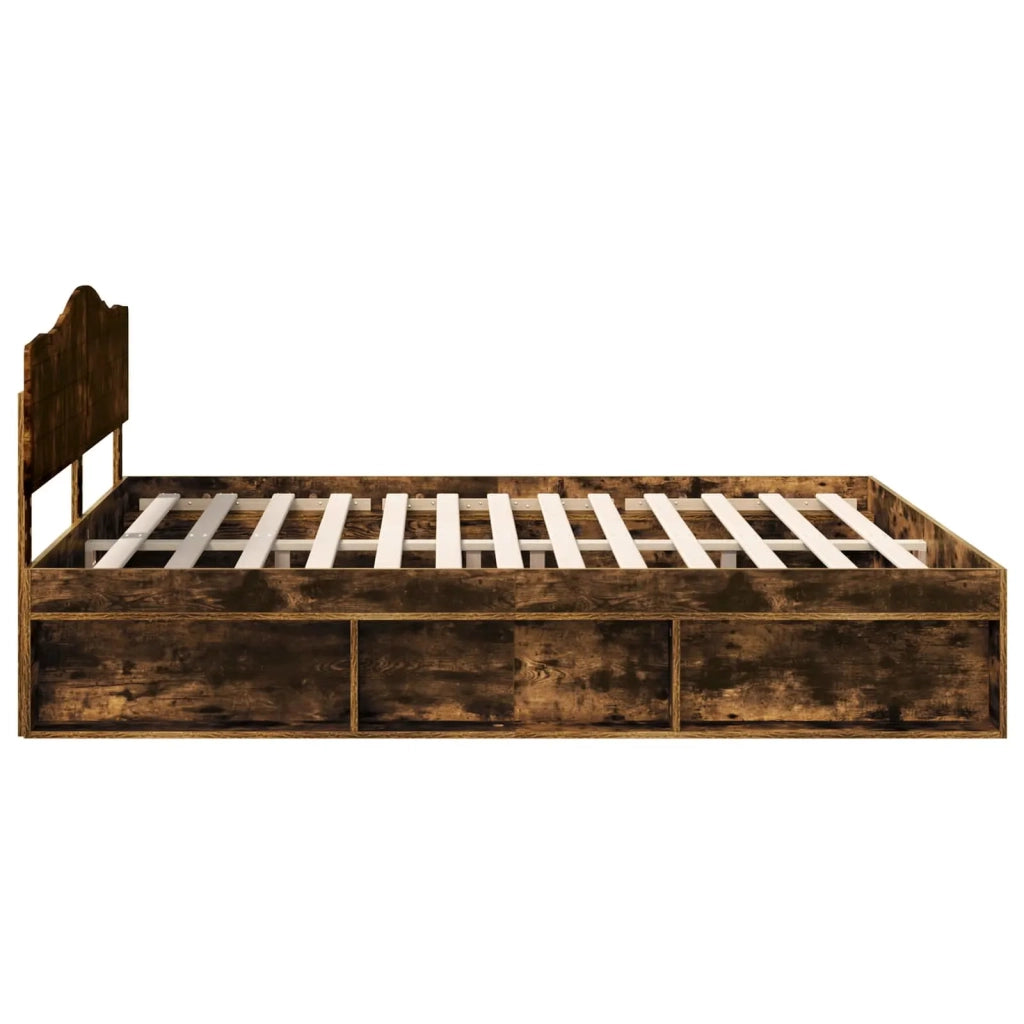 Letto matrimoniale | Letto per adulti | Struttura del letto Rovere fum¨¦ 180 x 200 cm Pino massello