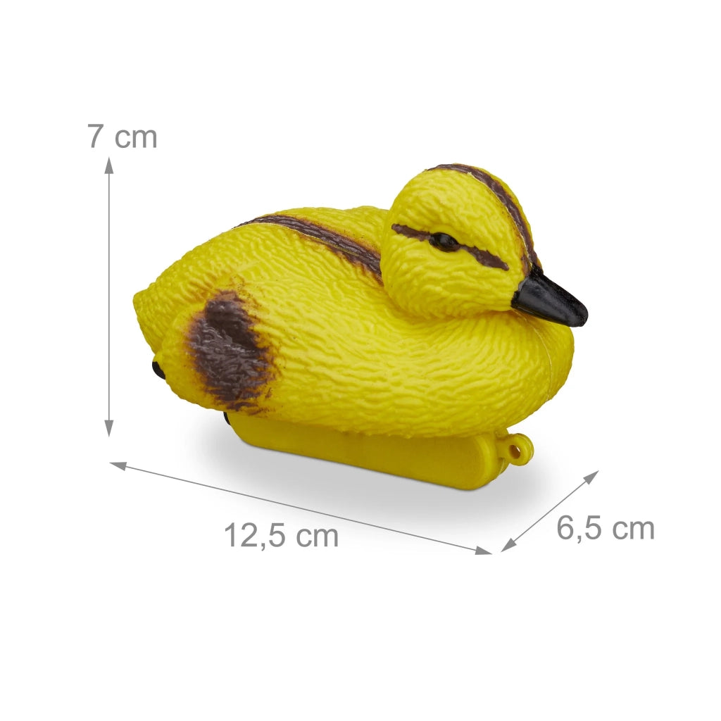 Set di 10 statuine di anatre decorative per fontana da giardino 9 x 5 x 5 cm in plastica gialla 13_0015476