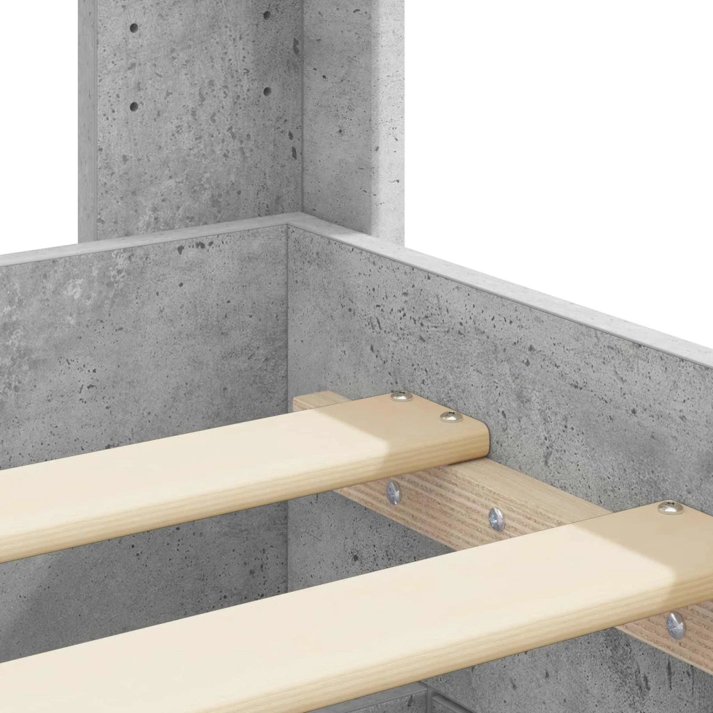 Struttura del letto con stoccaggio e testata Grigio Cemento 3414470